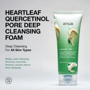 Anua Heartleaf Quercetinol Pore Deep Cleansing Foam (150mL) 2 Anua Heartleaf Quercetinol Pore Deep Cleansing Foam 150mL â Korean Gentle Pore Cleanser