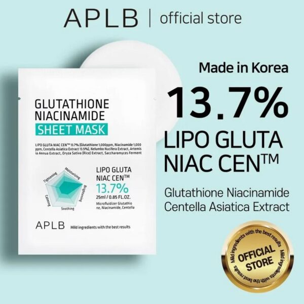 Alt Text: APLB Glutathione Niacinamide Sheet Mask